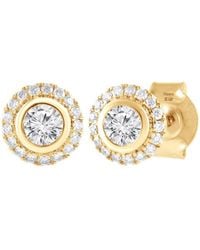 Brilliant Diamond - 9Kt 0.41 Carat Lab Grown Diamond Stud Earrings For - Lyst