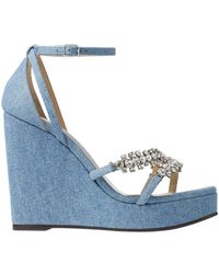 Jimmy Choo - Bing 120 Denim Wedges, Brand Size 37 Us - Lyst