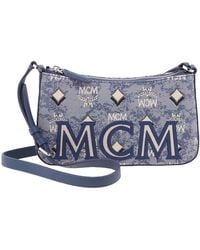 MCM - Mini Monogram Jacquard Shoulder Bag - Lyst