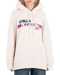 Stella McCartney - Ladies Cream Moto Logo-Print Hoodie - Lyst