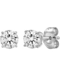 Brilliant Diamond - 1.50 Carat Prong Set 14K Round-Cut Lab Grown Diamond Stud Earring - Lyst