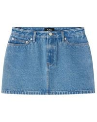 A.P.C. - Mini-Jupe Demin Skirt, Brand Size 38 Us - Lyst