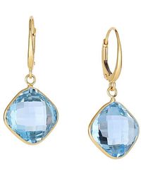 Kylie Harper - Ladies 14K Cushion-Cut Topaz Dangling Leverback Earrings - Lyst