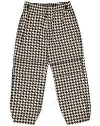 Burberry - Workwear Houndstooth-Pattern Elasticated-Waist Trousers - Lyst