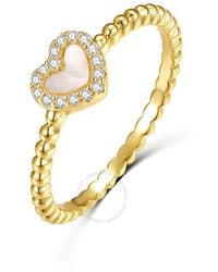 Rachel Glauber - 14k Yellow Gold Plated With Mother Of Pearl & Cubic Zirconia Beaded B - Lyst
