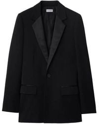 Burberry - Grain De Poudre Wool Blazer Jacket, Brand Size 4 Us - Lyst