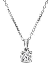 Created Forever - 1/4 Ct Tw Lab-Grown Diamond Solitaire Pendant With Chain - Lyst