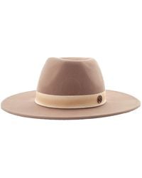 Maison Michel - True Camel Kyra Iconic Wool Felt Fedora Hat - Lyst