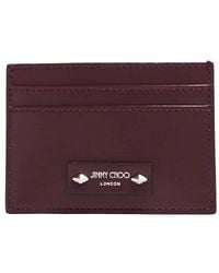 Jimmy Choo - Embossed Logo Leather Card Case - Lyst