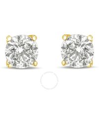 Haus of Brilliance - 14k Gold 1.0 Cttw Round Brilliant Cut Lab Grown White Diamond 4-prong Classic Solitaire Stud Earrings - Lyst