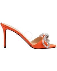 Mach & Mach - Crystal-Embellished Bow 95Mm Satin Mules, Brand Size 37 Us - Lyst