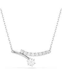 Swarovski - Matrix Necklace, Round Cut, Rhodium Plated - Lyst