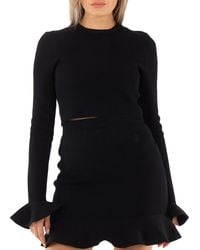 JW Anderson - Cropped Ruffled Cuff Top - Lyst