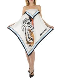 Burberry - Ladies Animalia Print Silk Scarf Dress, Brand Size 4 (Us - Lyst