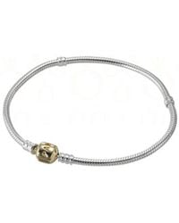 PANDORA - Sterling Bracelet With 14K Snap Clasp - Lyst