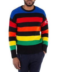 Polo Ralph Lauren - Wool-Blend Logo Striped Sweater - Lyst