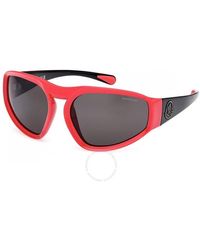 Moncler - Pentagra Smoke Wrap Sunglasses Ml0248 75a 62 - Lyst