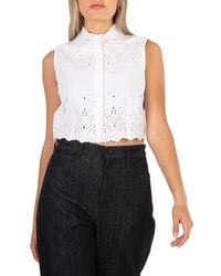 Rabanne - Ladies Optical Sleeveless Crop Top, Brand Size 38 (Us - Lyst