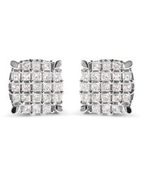 Haus of Brilliance - 10K 3/4 Cttw Princess Diamond Composite Cushion Shape Stud Earrings (I-J Color, I1-I2 Clarity) - Lyst
