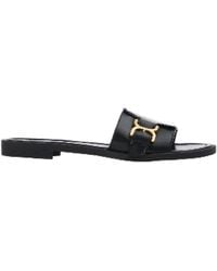 Chloé - Toned Marcie Buckle Leather Slides, Brand Size 37 (Us - Lyst