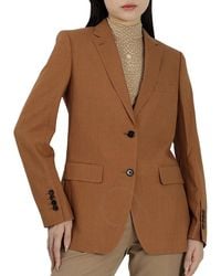 Burberry - Wool Silk Cotton Blazer Jacket, Brand Size 6 (Us - Lyst