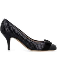 Ferragamo - Salvatore Carla Quilted Leather Pump - Lyst