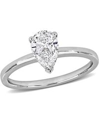 Created Forever - 1Ct Tw Pear-Shaped Lab Grown Diamond Engagement Ring - Lyst