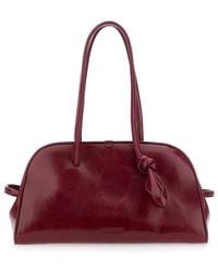 Jacquemus - Turismo Bordeaux Shoulder Bag With Double Handles And Logo Lettering On The Front - Lyst