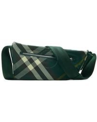 Burberry - Shield Checked Crossbody Bag - Lyst
