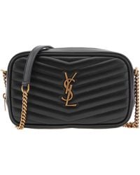 Saint Laurent - Leather Mini Lou Crossbody Bag - Lyst