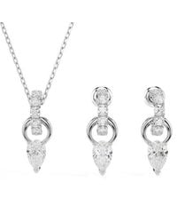 Swarovski - Mesmera Pear Cut Earring And Necklace Set - Lyst