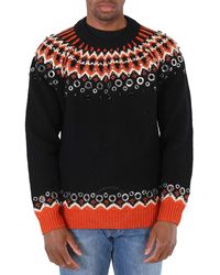 Burberry - Embellished Fair Isle Wool Sweater - Lyst