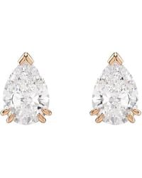 Swarovski - Stilla Pear Cut Rose-Tone Plated Stud Earrings - Lyst
