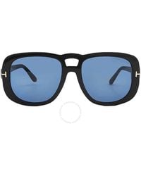Tom Ford - Billie Blue Pilot Sunglasses Ft1012 01v 56 - Lyst