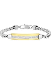 Robert Alton - 1/5Ctw Diamond Stainless Steel & Finish Id Bracelet - Lyst