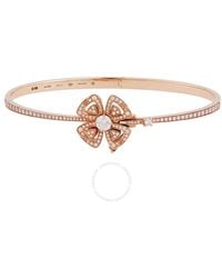 BVLGARI - 18K Rose Diamond Fiorever Bracelet - Lyst