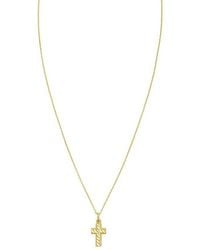 Tresorra - 14K Diamond-Cut Cross Necklace - Lyst