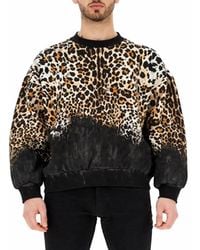 Roberto Cavalli - Leopard Print Cotton Sweatshirt - Lyst