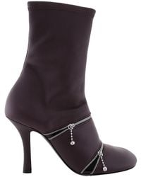 Burberry - Peep 100Mm Leather Boots, Brand Size 39 Us - Lyst