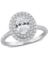 Created Forever - 1 1/2Ct Tdw Oval Lab-Created Diamond Halo Engagement Ring - Lyst