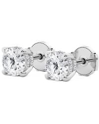 Brilliant Diamond - 3 Ctw Round Cut Lab Grown Diamond Stud Earrings - Lyst