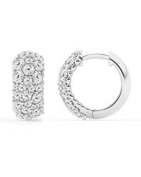 Brilliant Diamond - 2 Carat Round Lab Grown Cluster Diamond Hoop Earrings - Lyst