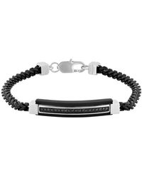 Robert Alton - 1/5Ctw Diamond Stainless Steel With Finish Id Bracelet - Lyst