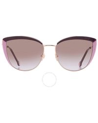 Carolina Herrera - Brown Violet Cat Eye Sunglasses Her 0112/s 0ry8/qr 58 - Lyst