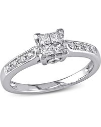 Amour - 1/4 Ct Tw Princess Cut Quad - Lyst