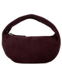 KHAITE - Aubergine Suede Oliva Shoulder Bag Rougenoir Borse A Mano - Lyst