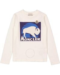 Moncler - Boys Natural Graphic Print Long-sleeve T-shirt - Lyst