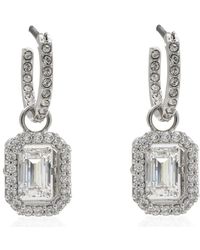 Swarovski - Ladies Millenia Rhodium Plated Octagon Cut Drop Earrings - Lyst