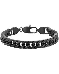 Robert Alton - Stainless Steel With Matte Finish Curb Link Bracelet - Lyst