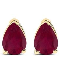 Haus of Brilliance - 14K 6X4Mm Pear Shaped Ruby Solitaire Stud Earrings - Lyst